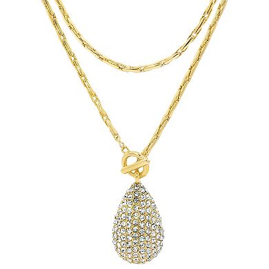 Emberly Teardrop Pave Glass Simulated Stone Necklace Set