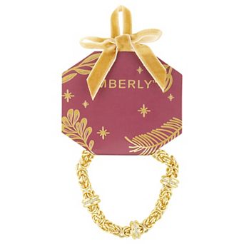 Emberly Gold-Tone Glass Simulated Stone Thick Weaved Bracelet