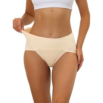 Women's Hi-Cut Ribbed High Waist Tummy Control Underwear