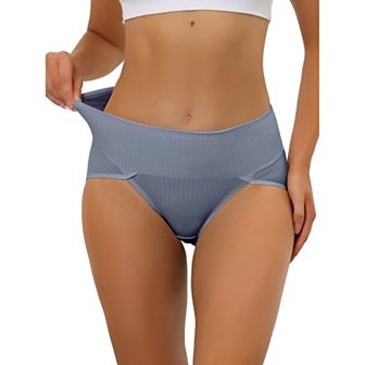Women's Hi-Cut Ribbed High Waist Tummy Control Underwear