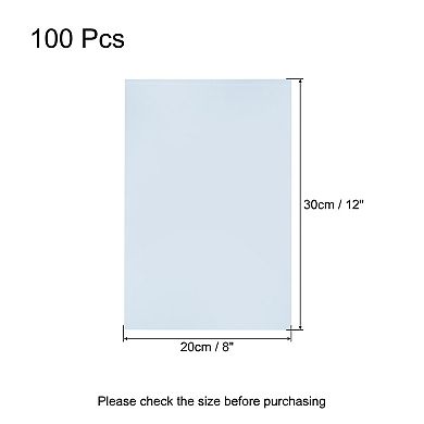 100 Pcs 12x8 Inch Shrink Wrap Bags, Blue Clear Heat Shrink Wrap for Gift Basket