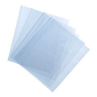 100 pc 9.5x5.5 Inch Shrink Wrap Bags, Blue Clear Heat Shrink Wrap for Gift Basket