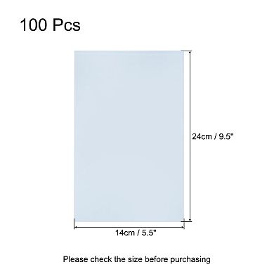 100 Pcs 9.5x5.5 Inch Shrink Wrap Bags, Blue Clear Heat Shrink Wrap for Gift Basket
