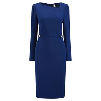 Women's Asymmetrical Neck Dress Semi Formal Dressy Long Sleeve Dresses