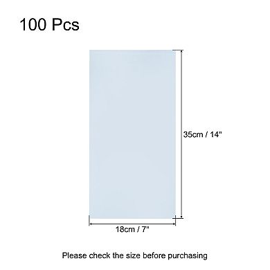 100 Pcs 14x7 Inch Shrink Wrap Bags, Blue Clear Heat Shrink Wrap for Gift Basket