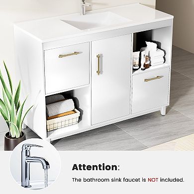 48-Inch Modern Bathroom Vanity with Sink,Ample Storage