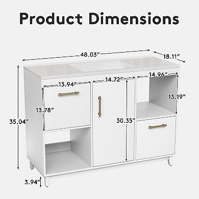 48-Inch Modern Bathroom Vanity with Sink,Ample Storage