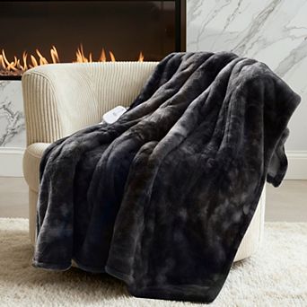 Cozy Flannel and Sherpa Electric Throw Blanket with Multiple Heat Levels and Auto Safety Shut-Off
