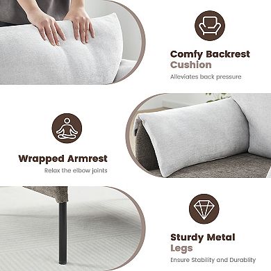 Serwall Two-Tone Upholstered Accent Chair with Wrapped Armrests