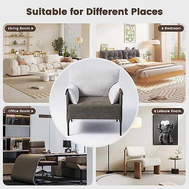 Serwall Two-Tone Upholstered Accent Chair with Wrapped Armrests