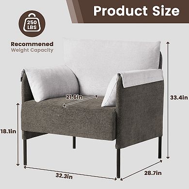 Serwall Two-Tone Upholstered Accent Chair with Wrapped Armrests