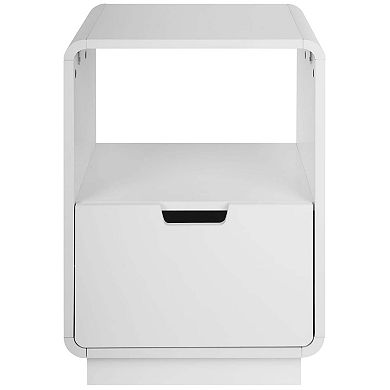 eHemco Contemporary Side Table End Table with Storage Drawer