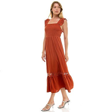 Juniors' Luxology Smocked Maxi Dress