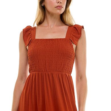 Juniors' Luxology Smocked Maxi Dress