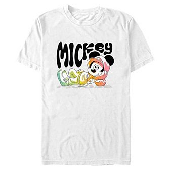 Men's Disney's Mickey Mouse Lounging Watercolor Graphic Tee