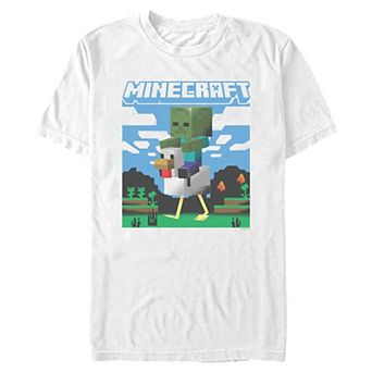Men's Minecraft Zombie Chicken Jockey Scene Graphic Tee
