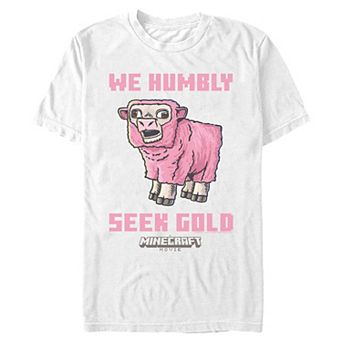 Men's Minecraft Movie Sheep We Humbly Seek Gold Graphic Tee