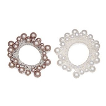 Emberly 2 pc Simulated Pearl Hair Tie Set