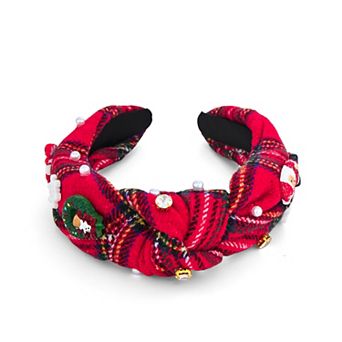 Emberly Holiday Top Knot Headband With Embellishments