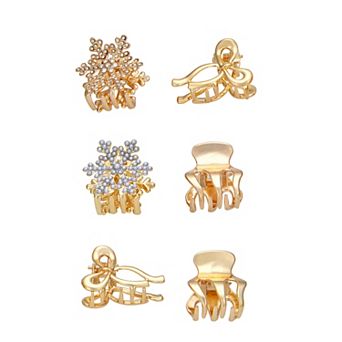 Emberly 6 pk Embellished Mini Claw Clips