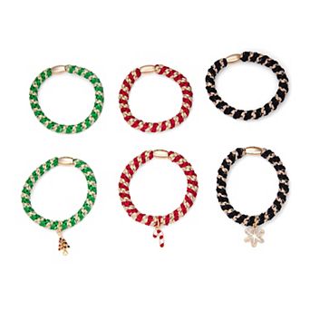Emberly 6 pk Holiday Charm Hair Ties