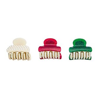 Emberly 3 pk Mini Glitter Claw Clip Set