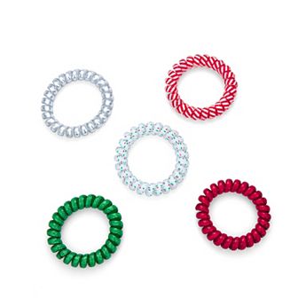 Emberly 5 pk Mixed Holiday Coil Hair Ties