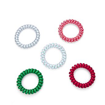 Emberly 5 pk Mixed Holiday Coil Hair Ties