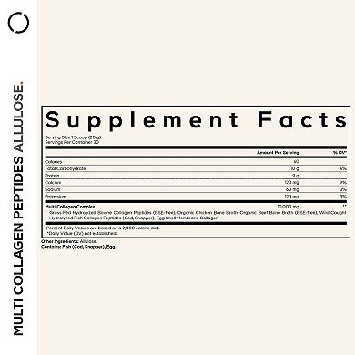 Codeage Multi Collagen Peptides + Allulose, 5 Types, Grass-Fed, 0 Cal, 0 Carb, Unflavored, 21.16 oz