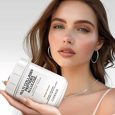 Codeage Multi Collagen Peptides + Allulose, 5 Types, Grass-Fed, 0 Cal, 0 Carb, Unflavored, 21.16 oz