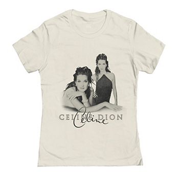 Juniors' Celine Dion Script Text Graphic Tee