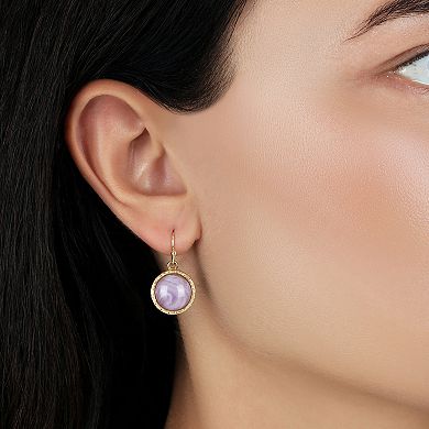 1928 Round Stone Wire Earrings