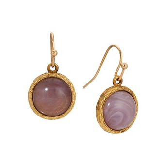 1928 Round Stone Wire Earrings