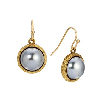 1928 Round Stone Wire Earrings