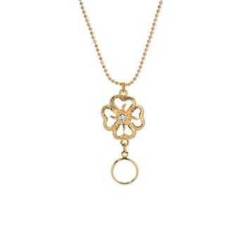 1928 Gold Tone Flower Pendant Necklace