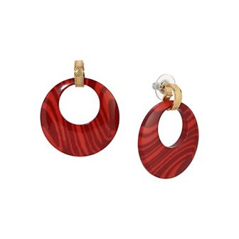 1928 Gold Tone Hoop Earrings
