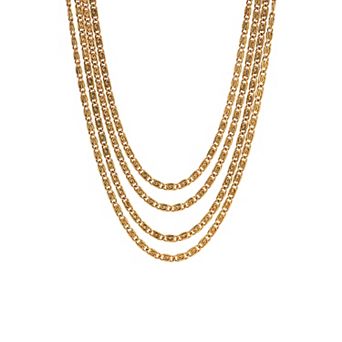 1928 Gold Tone 4 Chain Necklace