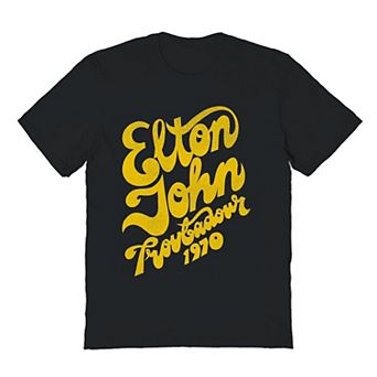 Men's Elton John Troubadour Black Graphic Tee