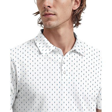 Men's Grand Slam Mini Geo Print Short Sleeve Golf Polo Shirt