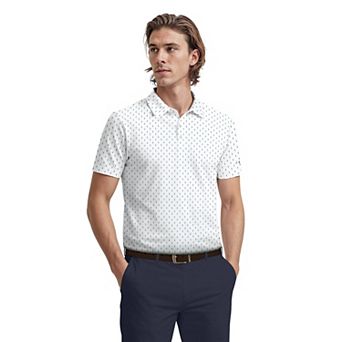 Men's Grand Slam Mini Geo Print Short Sleeve Golf Polo Shirt