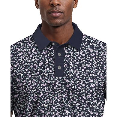 Men's Grand Slam Small Scale Floral Print Short Sleeve Golf Polo Shirt