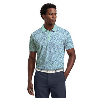 Men's Grand Slam Small Scale Floral Print Short Sleeve Golf Polo Shirt