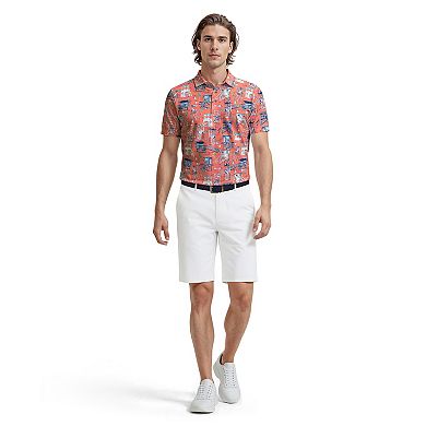 Men's Grand Slam Beach Scene Print Short Sleeve Golf Polo Shirt