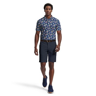 Men's Grand Slam Tropical Cocktail Print Short Sleeve Golf Polo