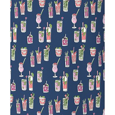 Men's Grand Slam Tropical Cocktail Print Short Sleeve Golf Polo