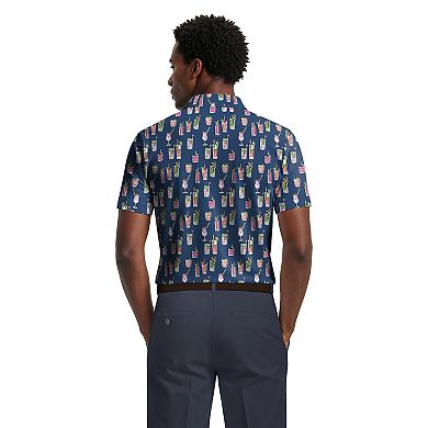 Men's Grand Slam Tropical Cocktail Print Short Sleeve Golf Polo