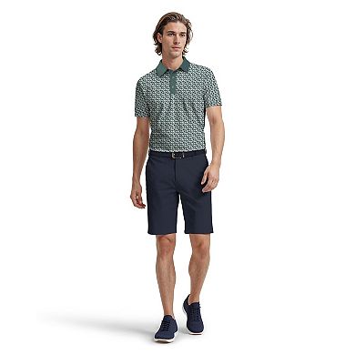 Men's Grand Slam Checkered Geo Print Short Sleeve Golf Polo