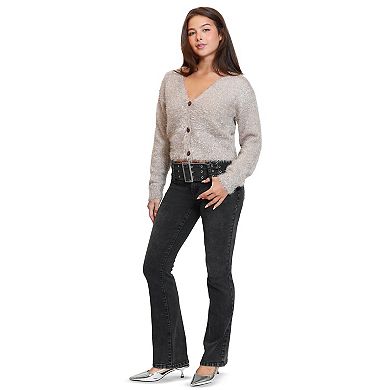 Juniors' Madden Girl Self Grommet Belt Bootcut Jeans