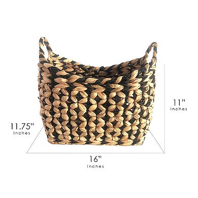 Neatly Checkered Natural Large Basket