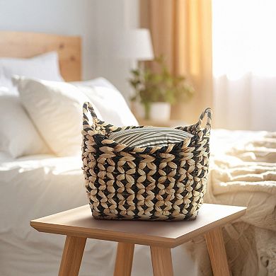 Neatly Checkered Natural Large Basket
